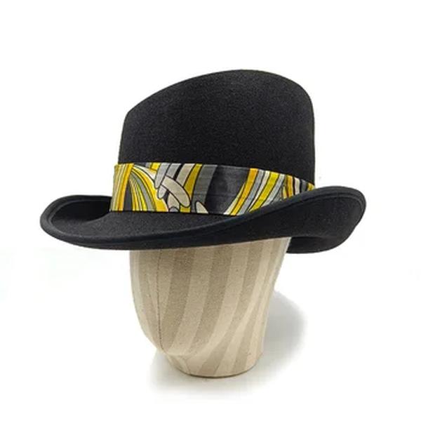 Chapéu alto inclinado masculino, chapéu de mágico preto monocromático, sombrero cavalheiro, festa curl britânica, personalidade, novo, 60cm