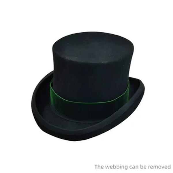 Homens Fedoras Lã Magia Chapéu alto, Britânico Preto Top Jazz, Masculino Corte Cavalheiro Chapéu de feltro liso, Webbing Sombrero De Copa, Britânico