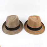 Fedoras imitação linho Top Jazz Hat dos homens, adulto Bowler chapéus, versão clássica