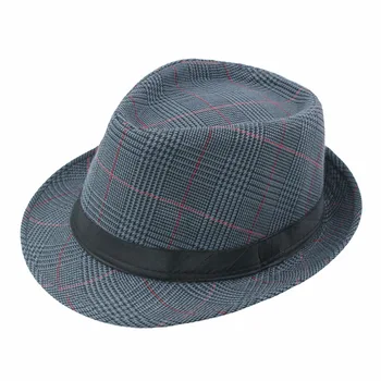 Chapéu-coco retrô masculino, versão clássica, Fedoras masculinos, chapéu xadrez jazz top, chapéu de sol casual de praia, boné estilo britânico, adulto