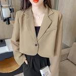 Blazer feminino de botão, jaqueta feminina, terno feminino, blazer de escritório com todas as partidas, moda coreana, elegante, cortado, novo, 2022