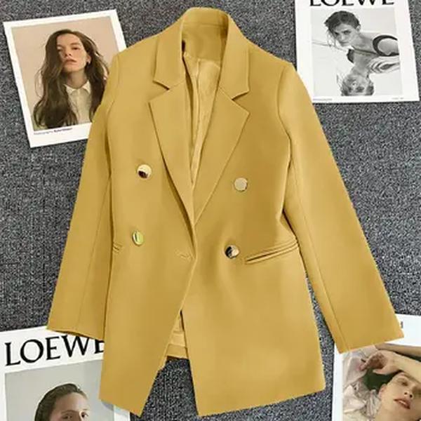 Terno casual pequeno feminino, casaco elegante, jaqueta solta, blazer feminino, senhora do escritório, na moda, todo combinado, moda verão, novo, 2024