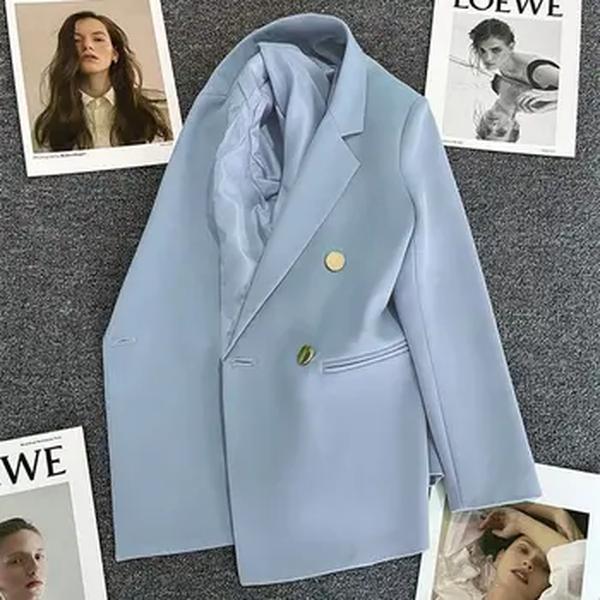 Terno casual pequeno feminino, casaco elegante, jaqueta solta, blazer feminino, senhora do escritório, na moda, todo combinado, moda verão, novo, 2024