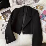 Blazers coreanos cortados para mulheres, outwear simples de um botão, manga comprida com tudo, jaqueta de senhora do escritório, monocromática, adolescentes, outono