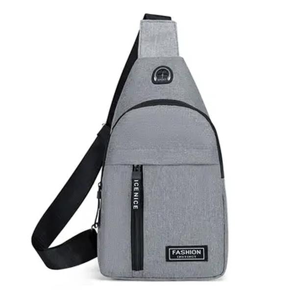 Bolsa masculina monocromática de um ombro, bolsa tiracolo casual, moda ao ar livre, nova