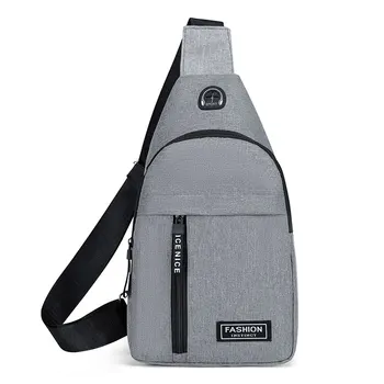 Bolsa masculina monocromática de um ombro, bolsa tiracolo casual, moda ao ar livre, nova
