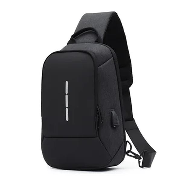 Bolsa anti-roubo para homens, Bolsas de ombro, Carregamento USB, Pacote Crossbody, Escola, Viagem curta, Pacote Oxford Sling Masculino