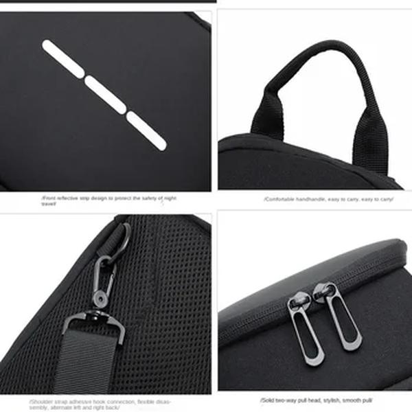 Bolsa anti-roubo para homens, Bolsas de ombro, Carregamento USB, Pacote Crossbody, Escola, Viagem curta, Pacote Oxford Sling Masculino