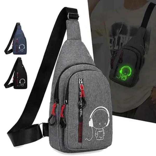 Bolsa de peito crossbody coreana masculina, mochila de ciclismo, bolsa de ombro masculina, moda casual, nova, 2024