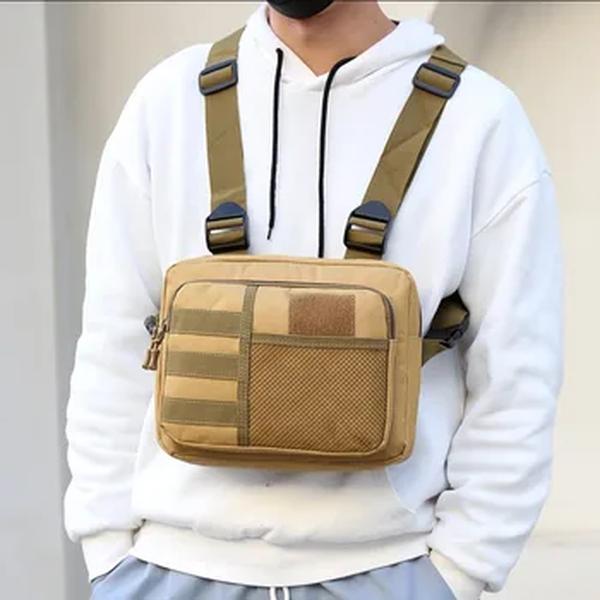 Colete tático multifunções masculino, bolsa unissex para equipamento de peito, mochila esportiva Oxford impermeável, bolsas Streetwear hip-hop, na moda