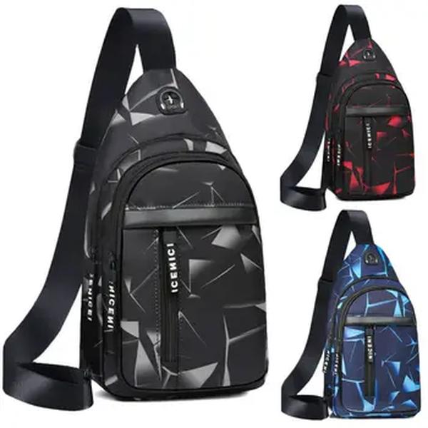 Bolsa de peito multifuncional masculina, bolsa de mensageiro impermeável, pano Oxford, bolsa de ombro esportiva estilo coreano, caminhada ao ar livre, moda