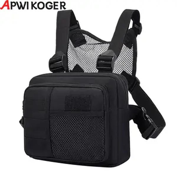 Saco Colete Tactics Streetwear Punck Chest Bag Moda Portátil Oxford Multifuncional Multi-bolsos Impermeável para Corrida Viagens