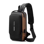 Bolsa Crossbody USB impermeável com bloqueio de senha, Mochilas escolares anti-roubo de ombro, Multifunções Travel Messenger Chest Pack