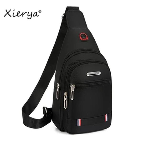 Xierya-Bolsa de armazenamento crossbody simples para homens, pequenos sacos mensageiro preto, bolsa de ombro café, bolso cor sólida, viagens, ao ar livre