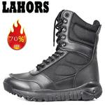 LAHORS-Botas militares táticas para homens, couro de couro, botas do exército de combate do deserto, sapatos de caminhada ao ar livre