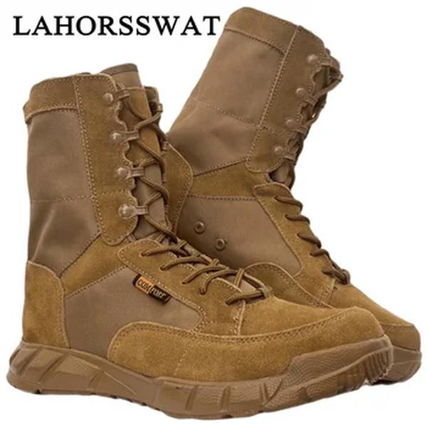 LAHORSSWAT-Botas Táticas Militares Masculinas, Super Leve, Treino de Combate, Lace Up, Impermeável, Exterior, Caminhada, Sapatos Respiráveis