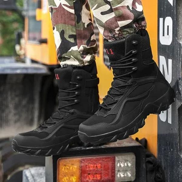 Botas Táticas de Forças Especiais Masculinas, Sapato de Campo Militar, Leve, Exterior, Antiderrapante, Impermeável, Outono