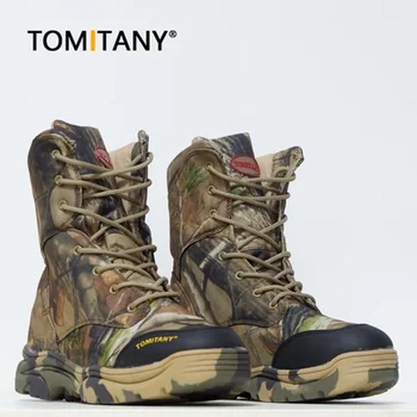 Botas militares táticas para homens, sapatos de combate, amortecedor antiderrapante, deslizamento estável, caminhadas ao ar livre, primavera, outono, tamanho 39-46