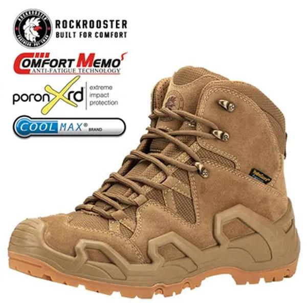 ROCKROOSTER-Botas de caminhada impermeáveis para homens, Ankle Boots Tactical Desert Combat, tênis militares masculinos, sapatos de couro de montanha