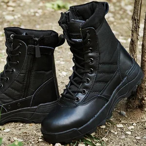 Tactical Combat Training Botas militares, homens, mulheres, ao ar livre, caça, caminhadas, escalada, antiderrapante, sapatos altos de couro respirável, 35, 46