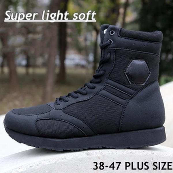 Botas de combate militar ultraleves para homens, sapato preto de trabalho, tênis ao ar livre, sapatos de caminhada no deserto, treinamento do exército, botas táticas, sapatos masculinos