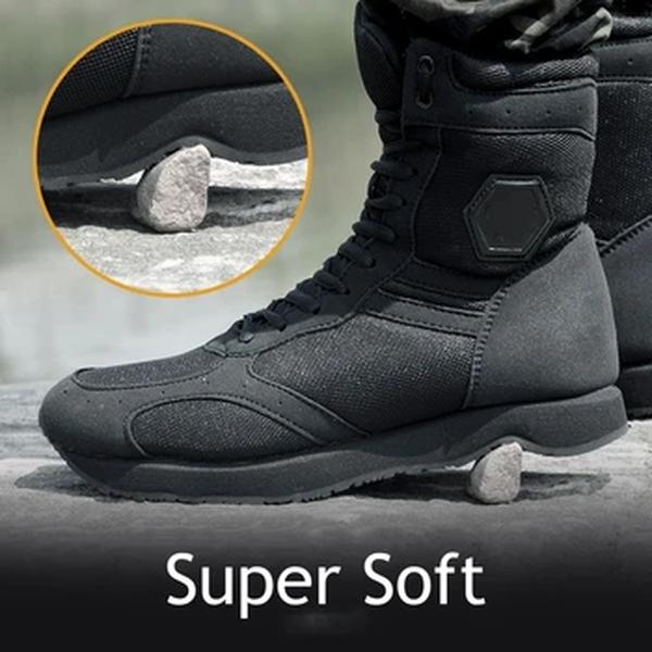 Botas de combate militar ultraleves para homens, sapato preto de trabalho, tênis ao ar livre, sapatos de caminhada no deserto, treinamento do exército, botas táticas, sapatos masculinos