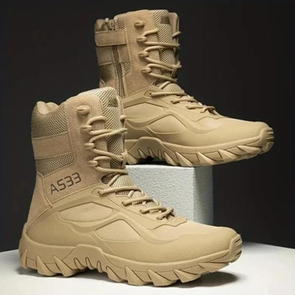 Botas Táticas Militares Masculinas, Sapatos de Couro, Peluche, Quente, Algodão, Exterior, Caminhada, Treino, Neve, Inverno