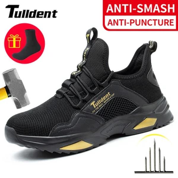 Anti-Smashing Steel Toe Cap Sapatos de segurança para homens e mulheres, prova de perfuração, construção, leve, respirável Sneaker, botas de trabalho, alta qualidade