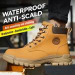 Botas de trabalho de segurança de aço impermeável masculinas, sapatos antiperfurantes, caminhadas ao ar livre