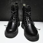 Botas de motoqueiro de couro impermeáveis masculinas, bota de motoqueiro clássica, top alto, moda, todos os fósforos, Inglaterra, preto, jovem, outono, inverno, moda