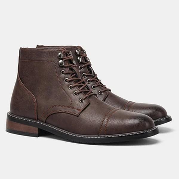 Botas de couro retrô com renda masculina, primavera, tamanho 7-13