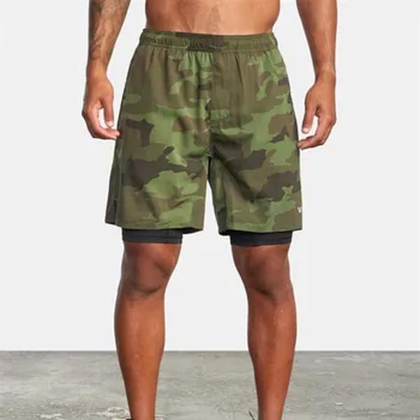 2022 nova camuflagem correndo shorts dos homens 2 em 1 esportes jogging aptidão tatting secagem rápida ginásio treino esporte calças curtas