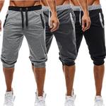 Calça casual de praia masculina, calção Capri grande, calça de jogging de bolso médio, fitness, nova primavera, verão, outono, 2022