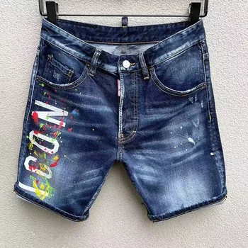 Calça jeans justa para homem, calça jeans azul, marca de luxo de alta qualidade, nova, verão, 2022