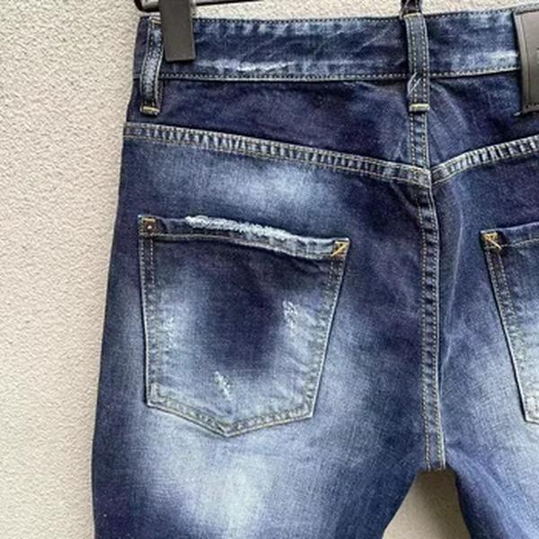 Calça jeans justa para homem, calça jeans azul, marca de luxo de alta qualidade, nova, verão, 2022