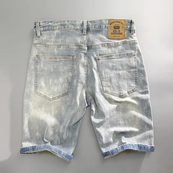 Jeans casual solto masculino, lavado, de algodão macio, shorts retos, jeans largado, KK1066A, roupas novas para verão e primavera, 2022