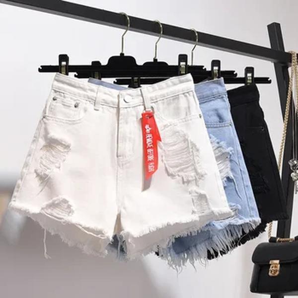 Shorts jeans leves e emagrecedores para mulheres, jeans de perna larga, solto, elegante, europeu, estilo americano, novo, Amazon