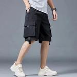 Calças esportivas multibolso para homens, shorts de carga, folgados, 5 pontos, verão