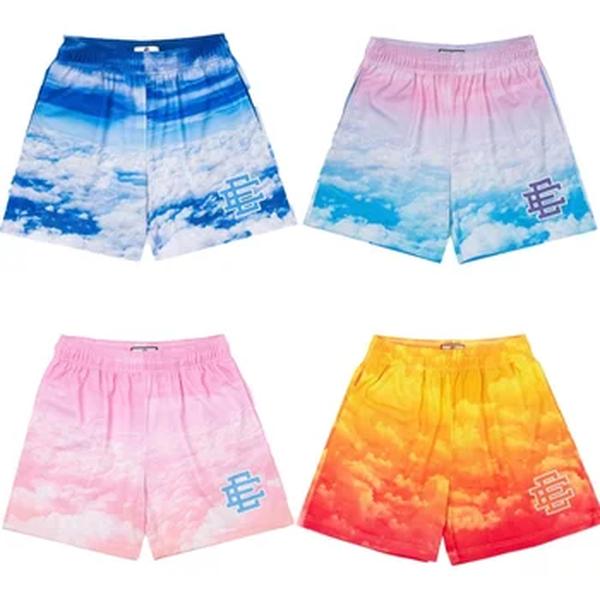 Calções básicos do horizonte de Nova York para homens, moletom de basquete fitness, shorts de malha de ginástica ERIC EMANUEL, verão