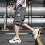 Shorts de carga com vários bolsos masculinos, corredores de algodão, moletom folgado, moda casual, roupas para primavera e verão, 2022