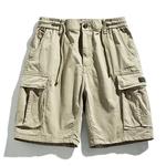 Calção cargo multi bolso masculino, monocromático, com elástico na cintura, casual, praia, calça de jogador, verão, primavera, Dropshipping