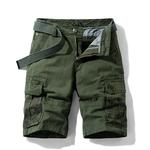 Shorts de camuflagem masculino, calças jeans de algodão, calças de bolso com bermuda casual, verão