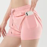 Shorts de ginástica feminina de cintura alta com bolso, calças justas de ioga, calças fitness Hip Lift