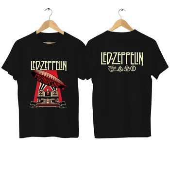 Men's US 1975 Tour Bandeira T-shirt, Casual Zeppelin gráfico T-shirt, Tops Esportivos Oversized, Streetwear Confortável, S-3XL, 2024