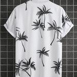 Camisa havaiana digital estampada masculina, camisa de manga curta, moda, 2024