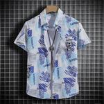 Camisas masculinas de manga curta estampadas estilo praia, camisas casuais havaianas soltas