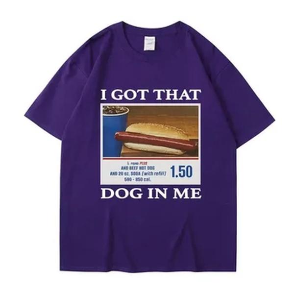 T-shirt Meme engraçado para homens e mulheres, T-shirt de algodão extragrande, roupas de criatividade, presente engraçado amigos, eu tenho esse cão em mim