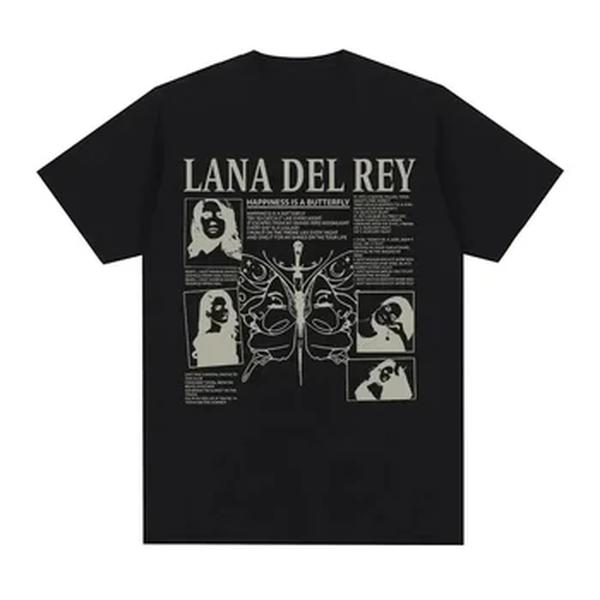 A cantora unissex Lana Del Rey estampa camiseta, streetwear de hip hop, moda harajuku, manga curta, plus size, homens e mulheres