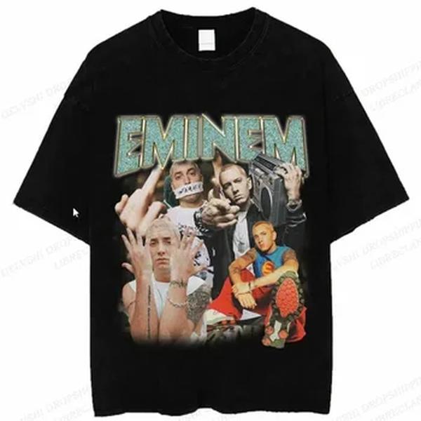 Algodão Eminem camiseta para homens e mulheres, tops de hip hop para crianças, camisetas para meninos, roupas de rapper, moda para o verão, Y2k