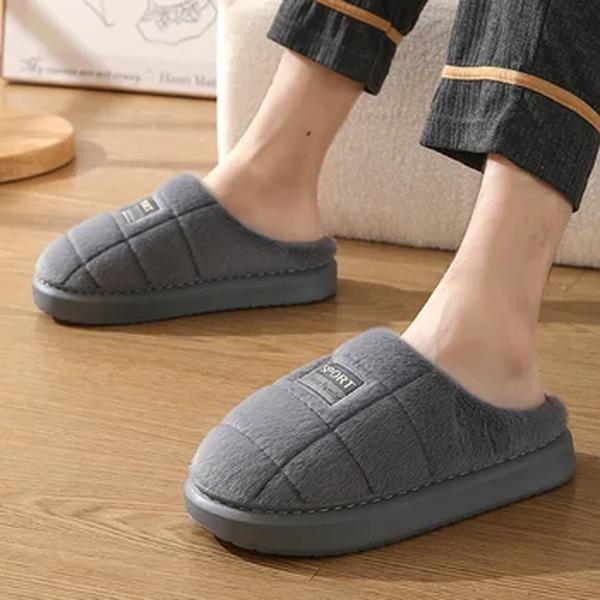 Chinelos de interior espesso para homens e mulheres, antiderrapante, plataforma plana, algodão, quente, sapatos de casal, casa, nova moda, inverno